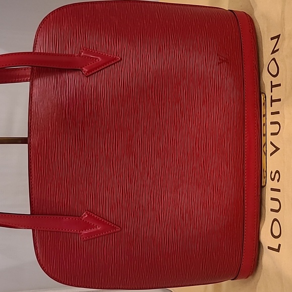 VINTAGE 1995 LOUIS VUITTON RED EPI LEATHER LUSSAC TOTE BAG VERY GOOD CONDITION - Picture 4 of 17